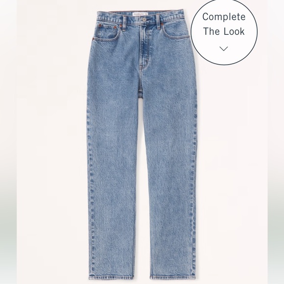 Abercrombie & Fitch Denim - Abercrombie Curve Love, 90’s ultra high rise straight jean, criss cross waist